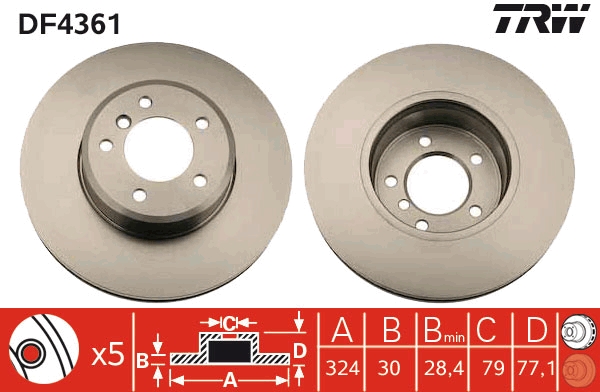 Disco freno TRW DF4361