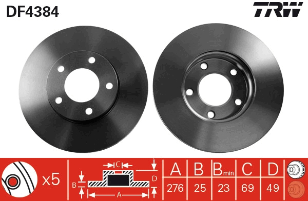 Disco freno TRW DF4384