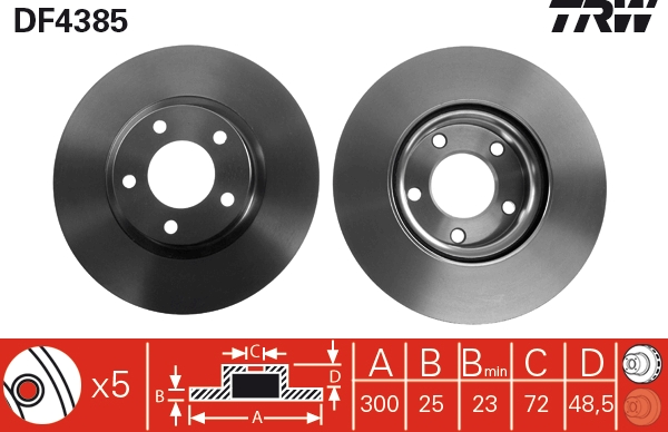Disco freno TRW DF4385