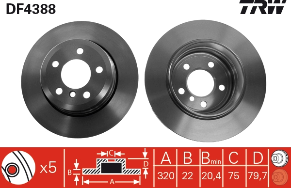 Disco freno TRW DF4388