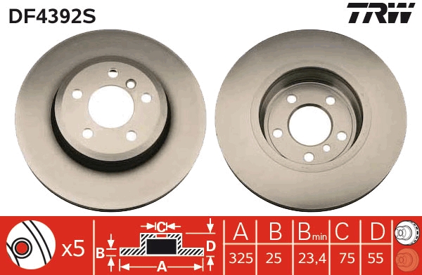 Disco freno TRW DF4392S