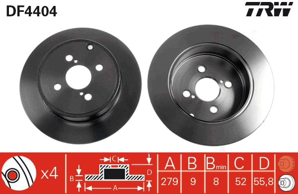 Disco freno TRW DF4404