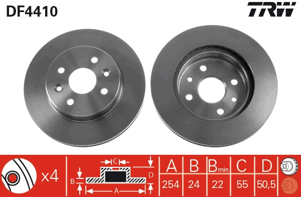 Disco freno TRW DF4410