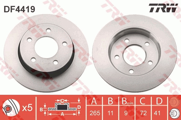 Disco freno TRW DF4419