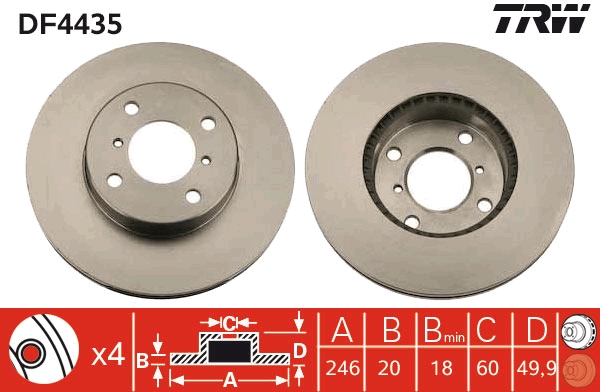 Disco freno TRW DF4435