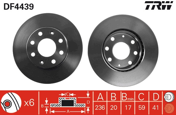 Disco freno TRW DF4439