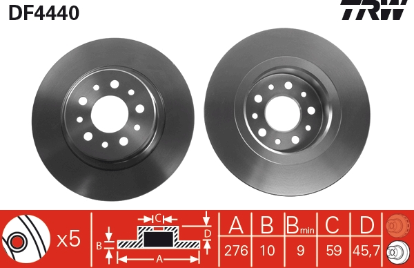 Disco freno TRW DF4440