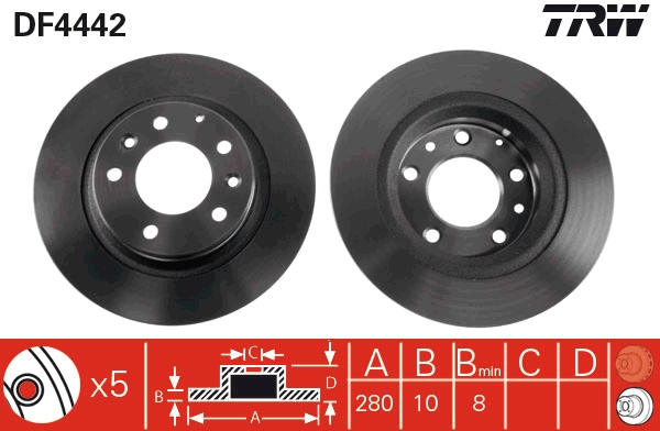Disco freno TRW DF4442