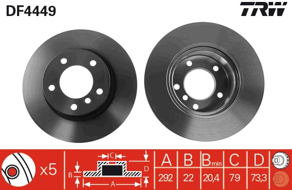Disco freno TRW DF4449