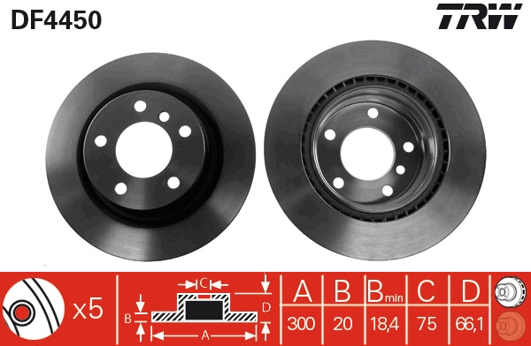 Disco freno TRW DF4450
