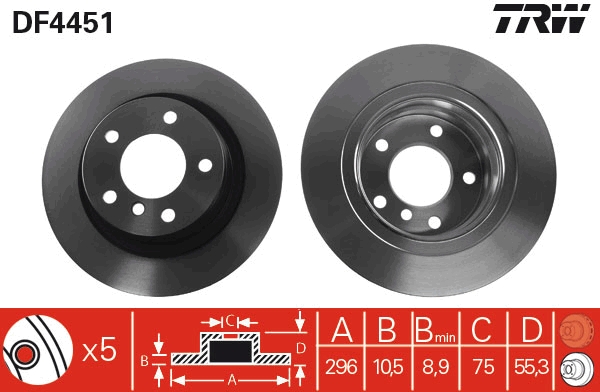 Disco freno TRW DF4451