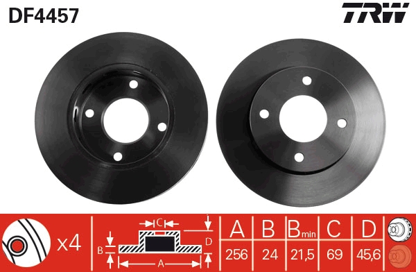 Disco freno TRW DF4457