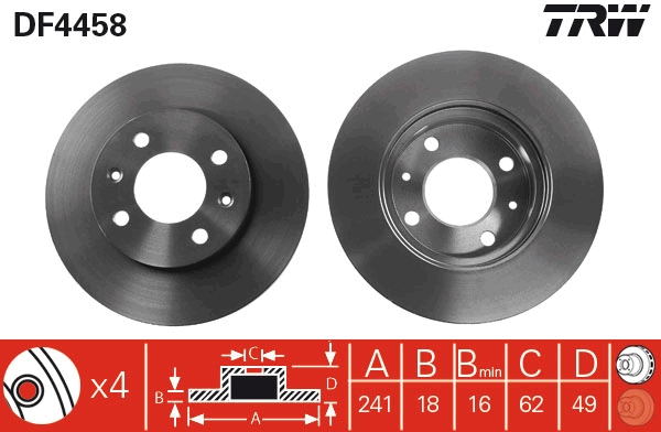 Disco freno TRW DF4458