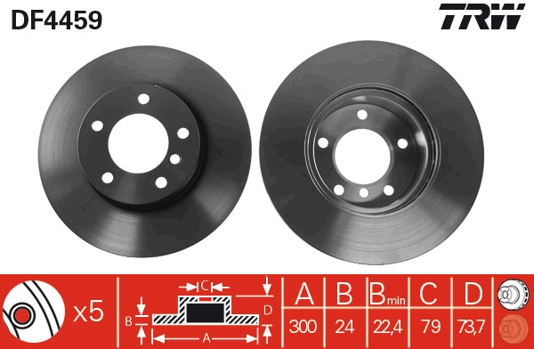 Disco freno TRW DF4459