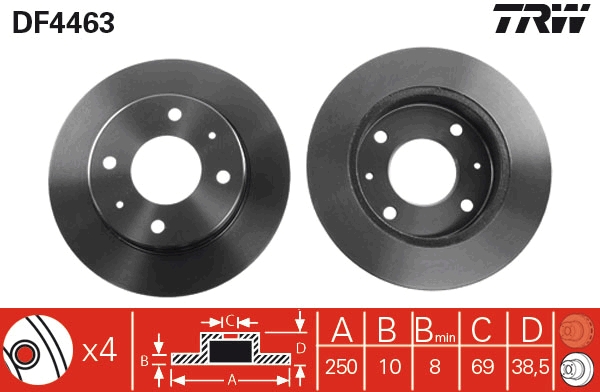 Disco freno TRW DF4463