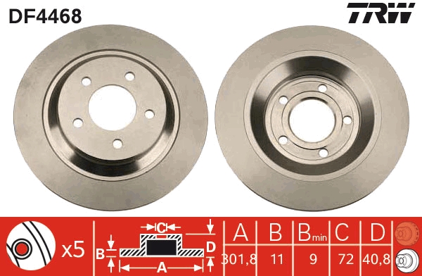 Disco freno TRW DF4468