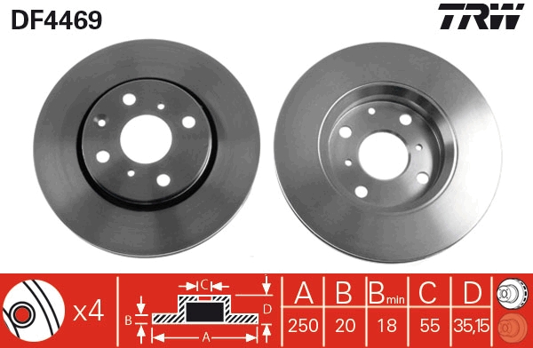 Disco freno TRW DF4469