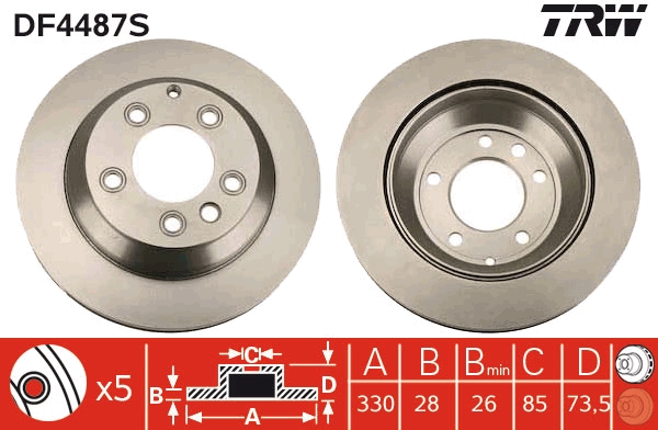 Disco freno TRW DF4487S