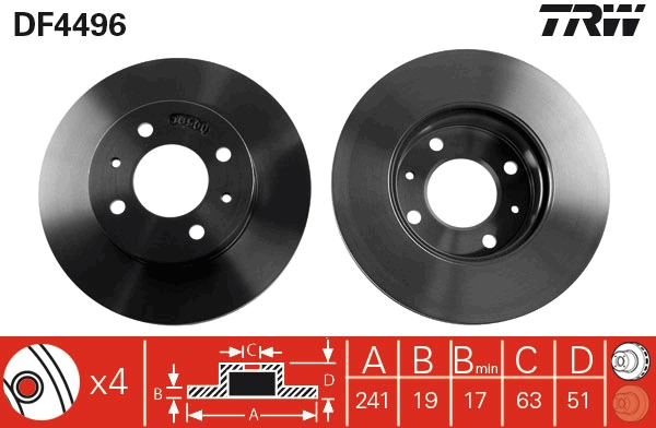 Disco freno TRW DF4496