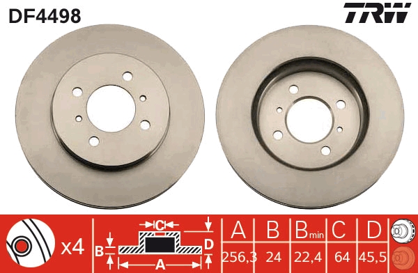 Disco freno TRW DF4498