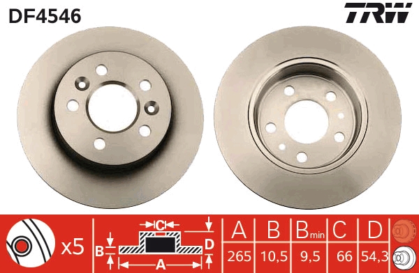 Disco freno TRW DF4546