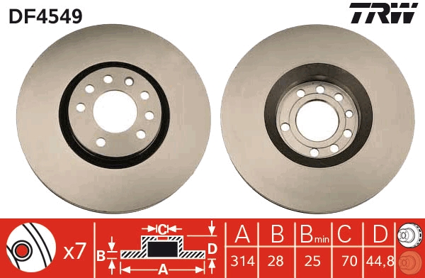 Disco freno TRW DF4549