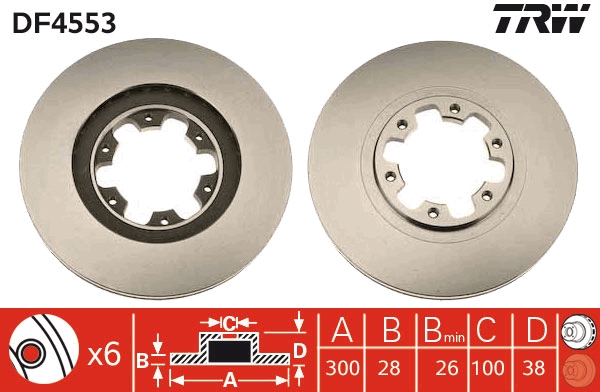 Disco freno TRW DF4553
