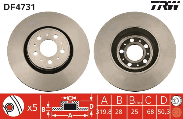 Disco freno TRW DF4731