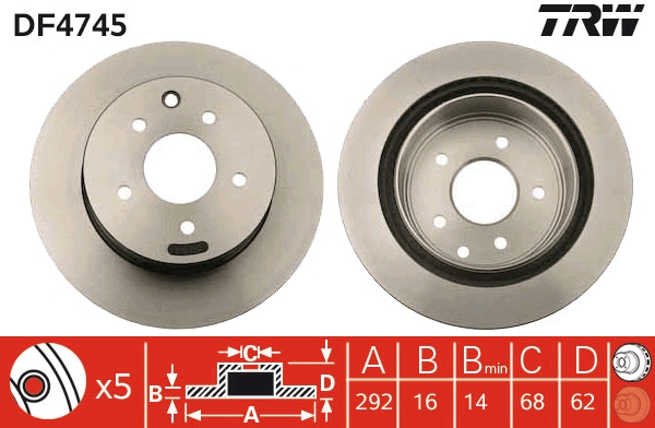 Disco freno TRW DF4745