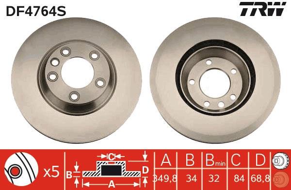 Disco freno TRW DF4764S