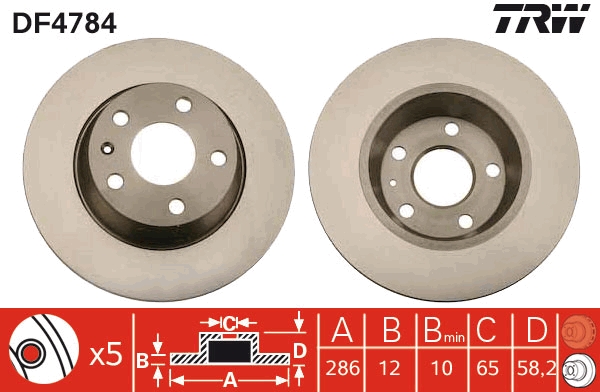 Disco freno TRW DF4784