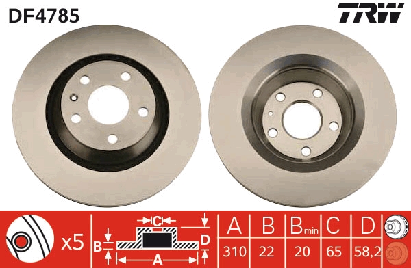 Disco freno TRW DF4785