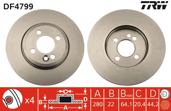 Disco freno TRW DF4799