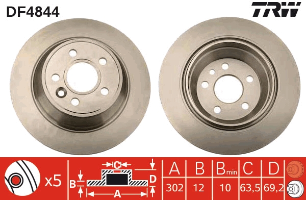 Disco freno TRW DF4844