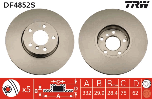 Disco freno TRW DF4852S