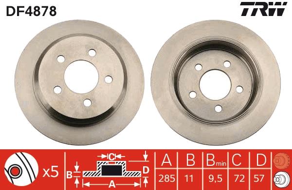 Disco freno TRW DF4878