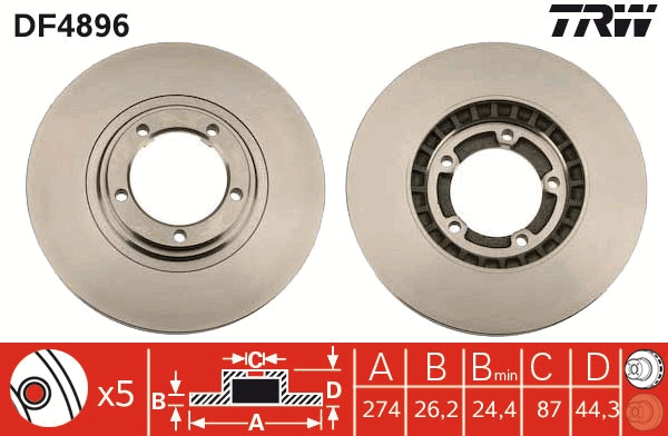 Disco freno TRW DF4896