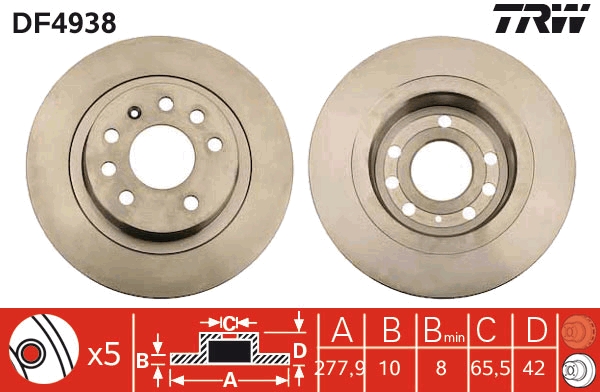 Disco freno TRW DF4938