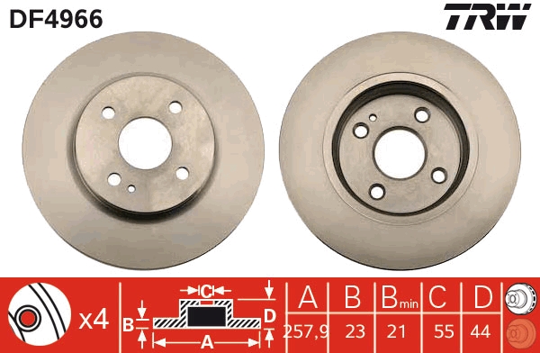 Disco freno TRW DF4966