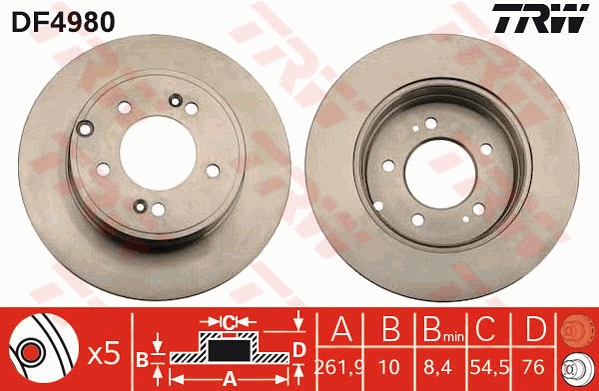 Disco freno TRW DF4980