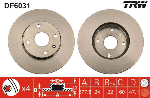 Disco freno TRW DF6031