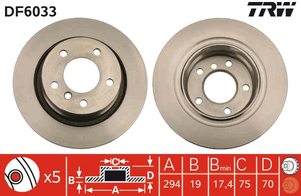 Disco freno TRW DF6033