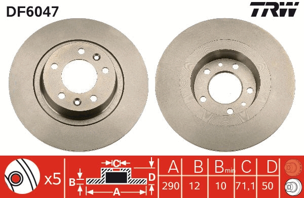 Disco freno TRW DF6047