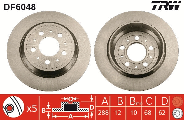Disco freno TRW DF6048