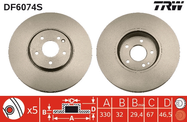 Disco freno TRW DF6074S