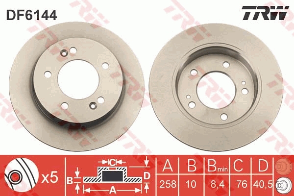 Disco freno TRW DF6144