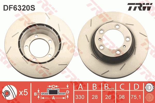 Disco freno TRW DF6320S