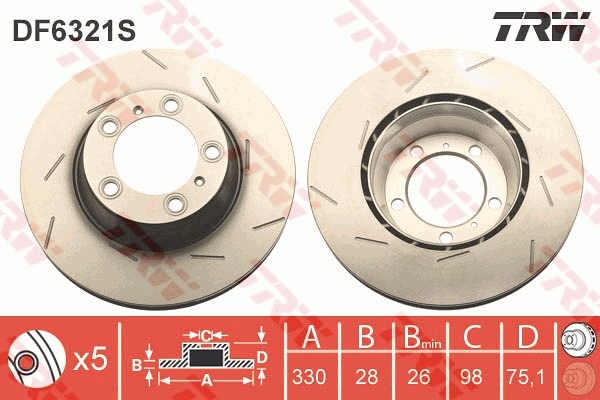 Disco freno TRW DF6321S