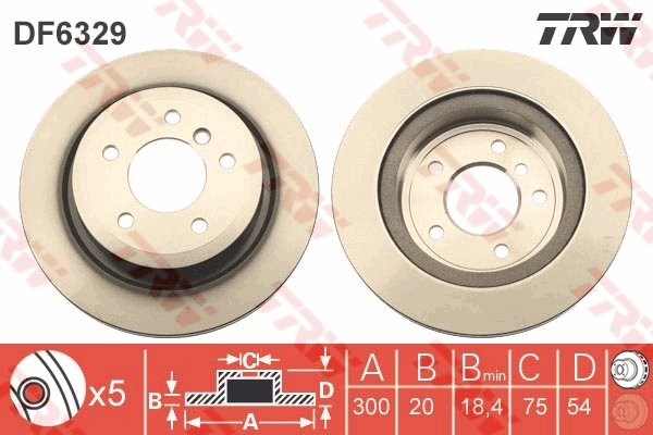 Disco freno TRW DF6329