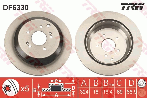 Disco freno TRW DF6330